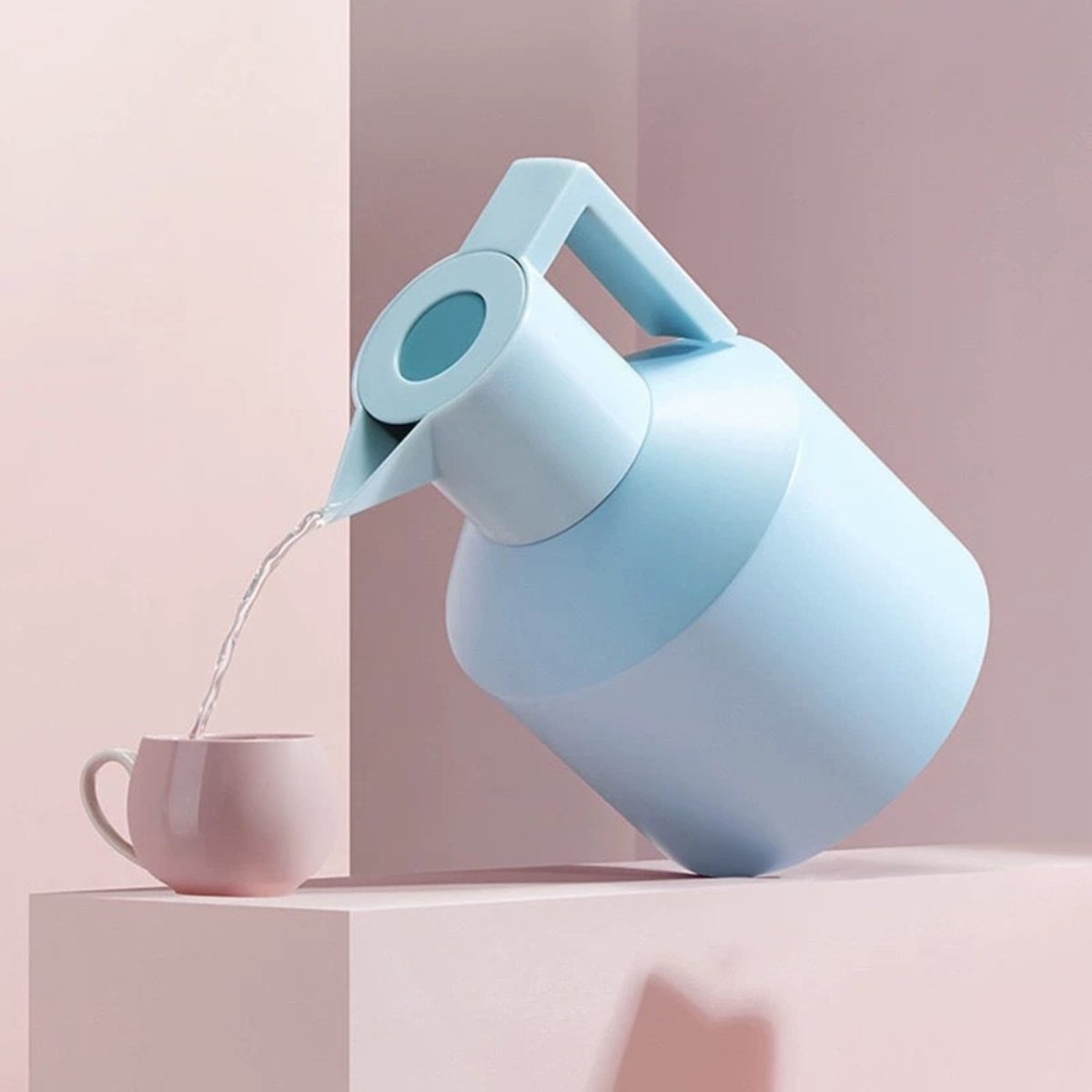 Insulated Geometric Water Pitcher - Large Thermal Jug for Cold or Hot Beverages-4